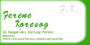 ferenc korcsog business card